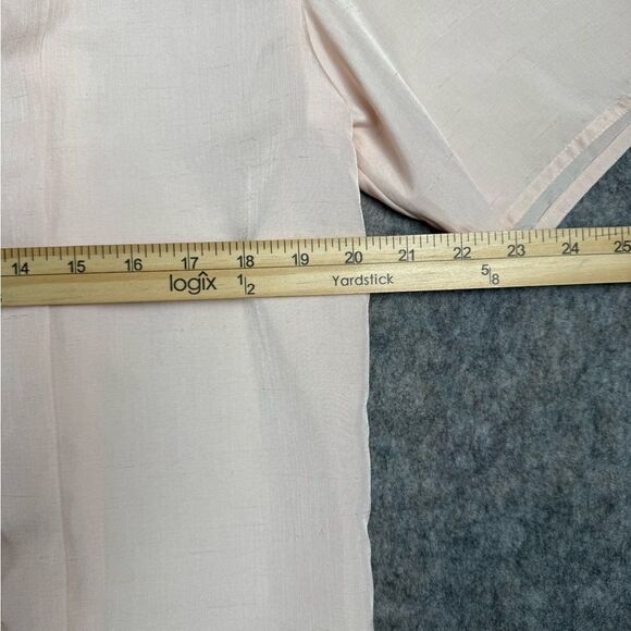 Vintage Nilani Blouse Top Women's Size 10 Peach 100% Polyester Pleated Collared - Picture 4 of 7